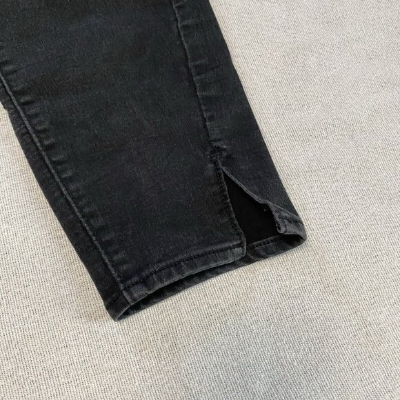 Levi Strauss Women Signature Skinny Joggers Black Jean Stretch Size Lg Split Hem - Picture 11 of 12